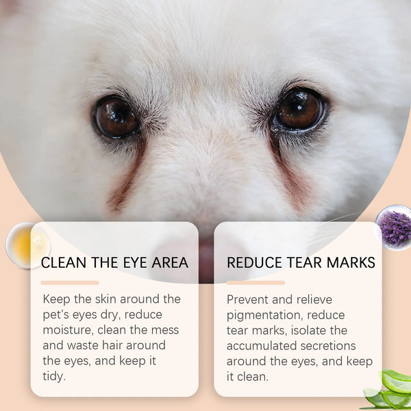 Yegbong Pet Tear Scar Cleaning Cream Gently Cleanses Pet Cats Dogs' Tear Stains, Caring For Eye Care And Cleaning Cream