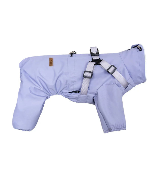 Dog Raincoat with Harness Waterproof Pet Jumpsuit for Small Medium Dogs Adjustable Reflective Puppy Rain Coat Chihuahua Rainwear