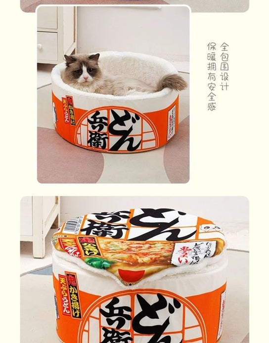 Trendy And Creative Instant Noodle Autumn Winter Dog In All Seasons Warm Enclosed Cat Sleeping Pet Litter