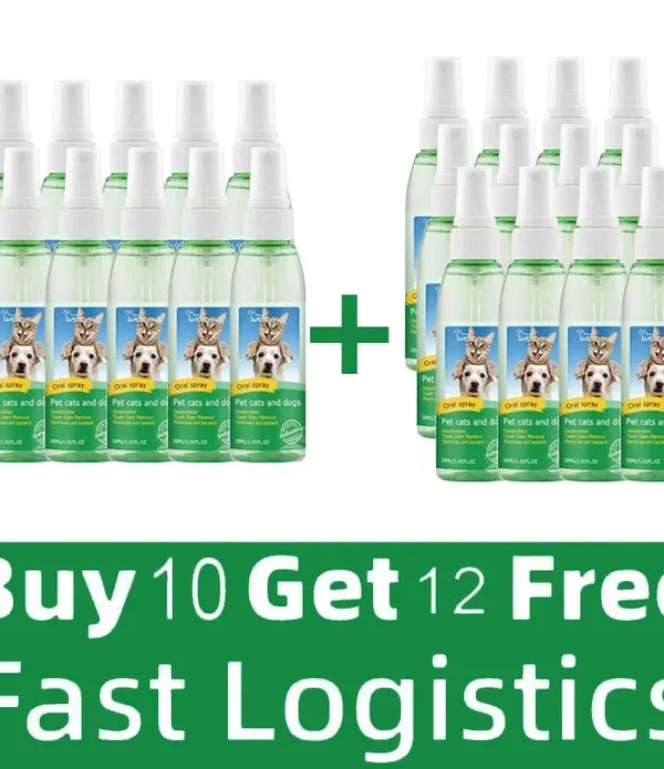 Pet Teeth Cleaning Spray Dog Cat Teeth Calculus Stain Remover Deodorant Kitten Bad Breath Treatment Pet Oral Care Tool