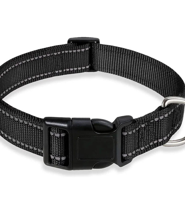 Reflective Dog Collar Strap With Adjustable Safety Nylon Pet Collar Pet Traction Rope Suitable For Small And Medium-Sized Pets