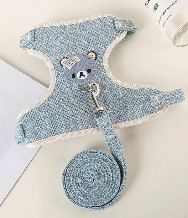 Dog leash Winnie the Pooh harness leash cat walking dog small dog Teddy vest style harness pet supplies