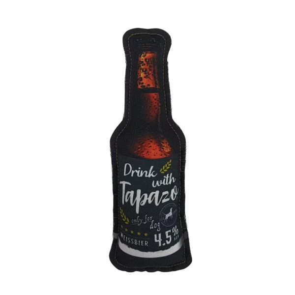 Tapazo drink Plush Dog Toys Featuring Tapazo Weissbire Beer Bottle With Squeaky Sound Chew Interactive Toy