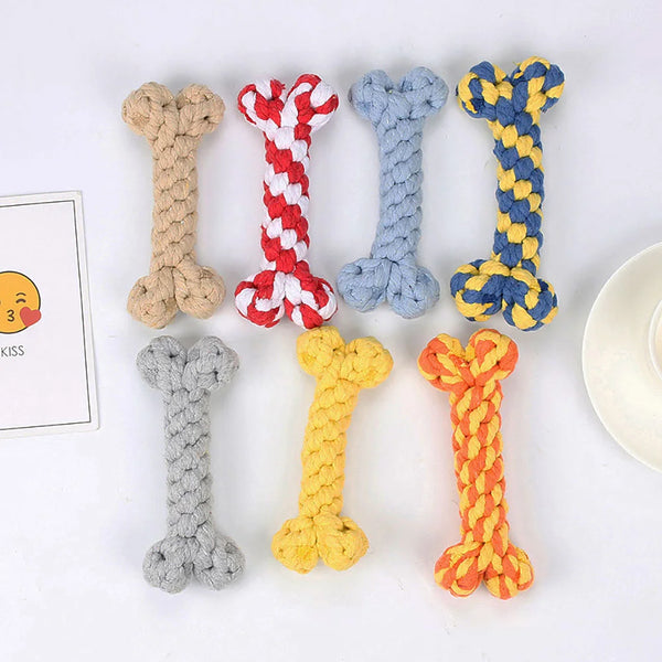 Dog Bones Toys Dogs Bite Resistant Teeth Cleaning Interactive Chew Toy for Small Large Cotton Pet Puppy Molar Toys Pets Products