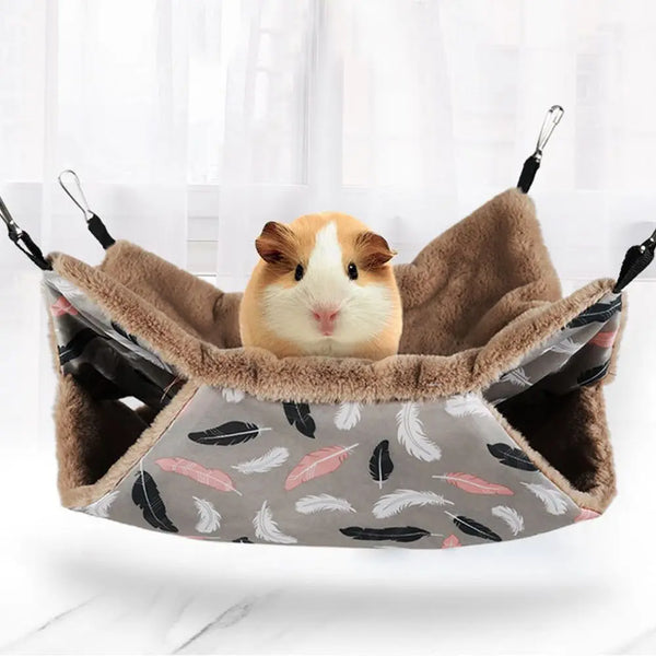 Hammock For Rats Double Thick Plush Warm Bed For Hamster House Nest Sleeping Bag Hanging Tree Beds Pet Rat Squirrel Hamster Nest