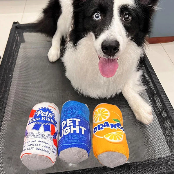 Plush Dog Winebottle Chew Sound Soft Beer Bottle Toy Funny Bite-Resistant Squeaky Relieve Boredom