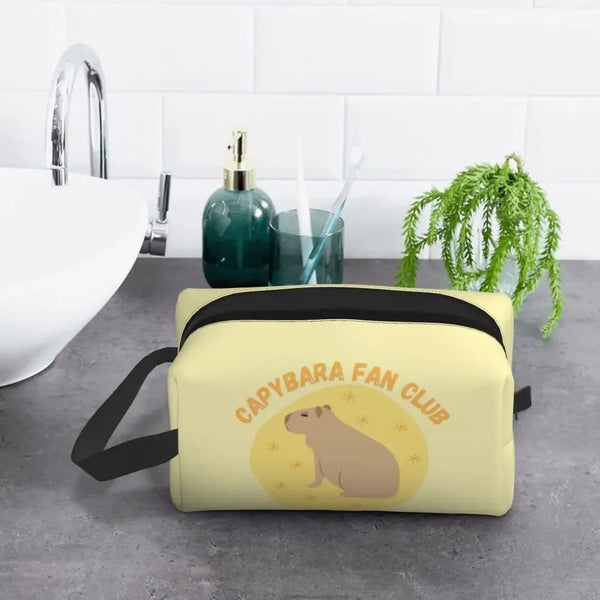 Custom Capybaras In Green Pet Travel Cosmetic Bag Women Capybara Makeup Toiletry Organizer Lady Beauty Storage Dopp Kit