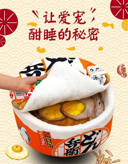 Trendy And Creative Instant Noodle Autumn Winter Dog In All Seasons Warm Enclosed Cat Sleeping Pet Litter
