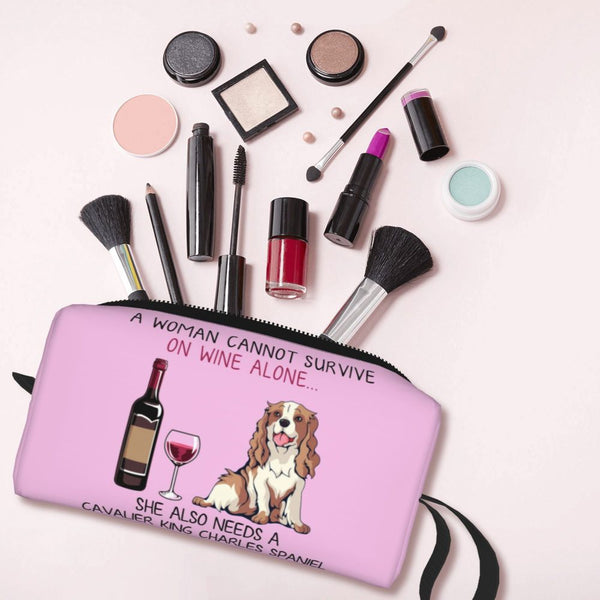 Custom Travel Cavalier King Charles Spaniel Toiletry Bag Portable Pet Dog Makeup Cosmetic Organizer for Women Storage Dopp Kit