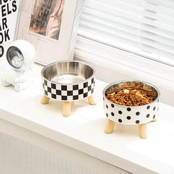 Dog Bowl, Anti-knock Pet Bowl, Plastic Cat Bowl, High-footed Neck Dog Rice Bowl, Large-capacity Cat Food Bowl