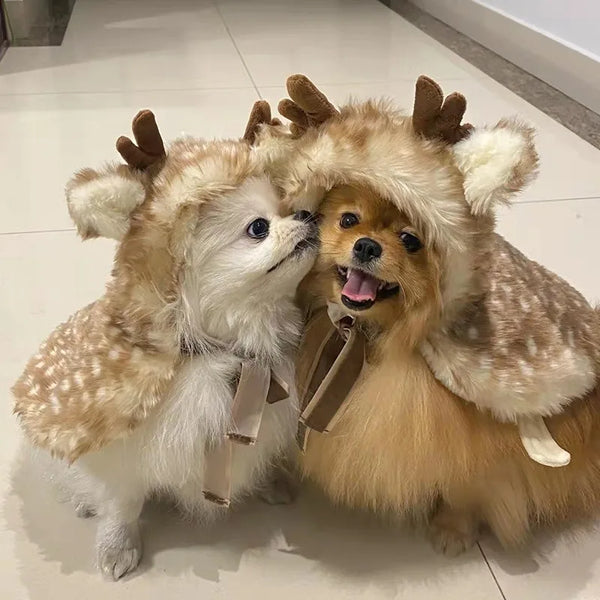 Reindeer Christmas Pet  Costume Winter Suit Halloween Accessories Clothing Outfits