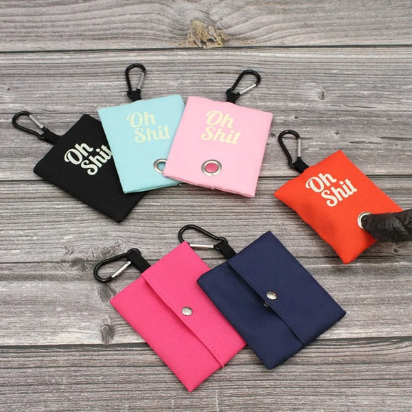 Dog waste Bag Organizer with Buckle Canvas Holder Portable Pets Supplies