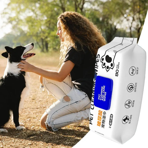 Pet Cleaning Wipes 80X Hydrating Pet Wet Pads Pet Supplies Cleaning Pads Natural Grooming Kit Care Dog Cat Ear Eye Cleaner For