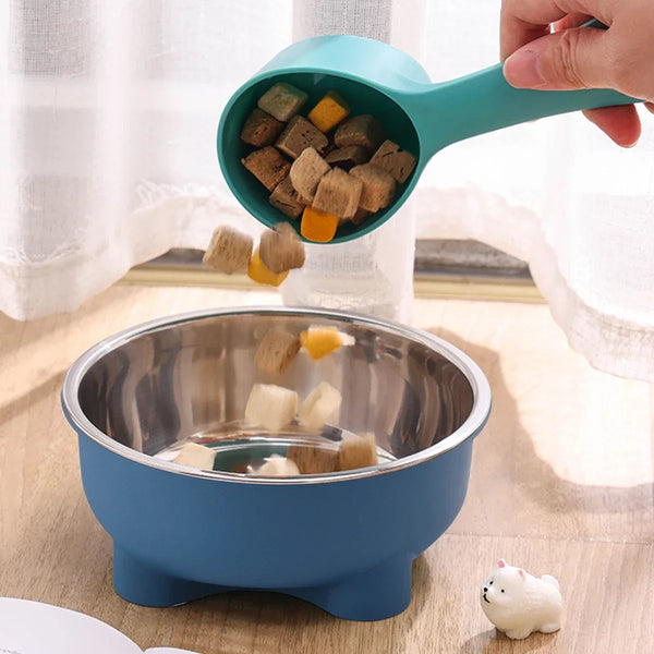 A Stainless Steel Pet Dog Bowl Anti Slip Four-Legged Solid Color Dog Bowl and Cat Bowl Easy To Clean for Indoor and Outdoor Use