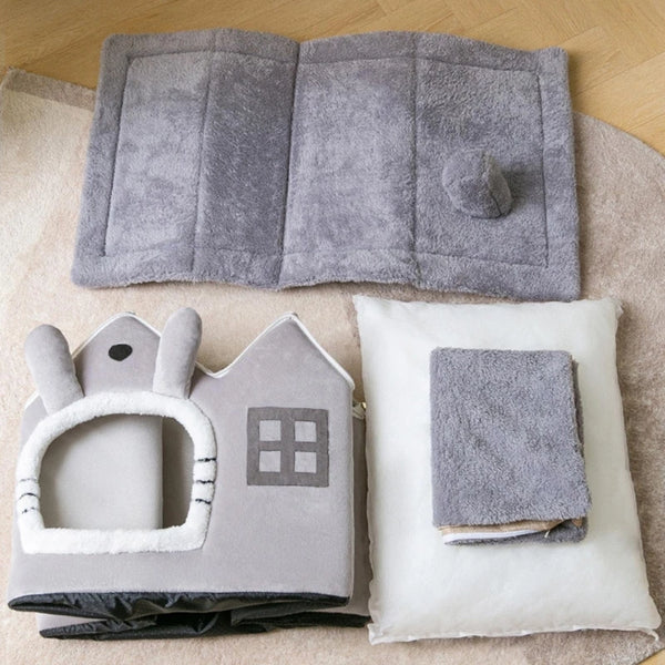 Breathable Warm Pet Bed House Detachable Washable Soft Cushions Kennel for Small Dog Cats Pet Supplies