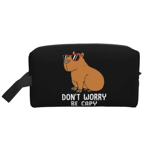 Custom Capybaras In Green Pet Travel Cosmetic Bag Women Capybara Makeup Toiletry Organizer Lady Beauty Storage Dopp Kit