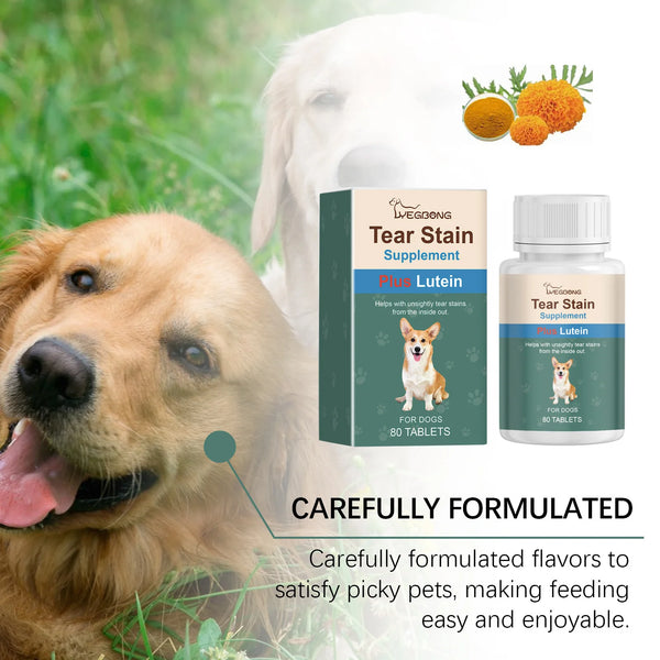 Tear tablets for dogs Gentle cleaning pet dog tear marks eye dirt eye care cleaning plate