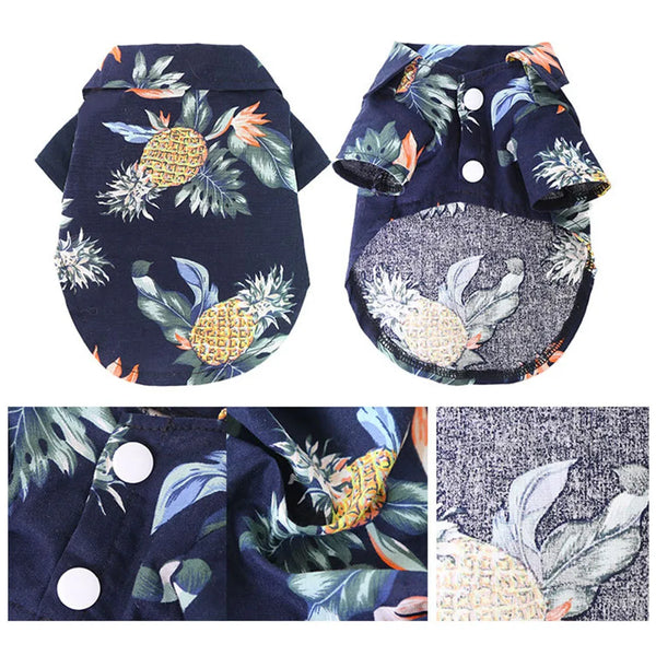 Hawaiian Floral Style pet Clothes Fashion Casual Summer Beach T-Shirts