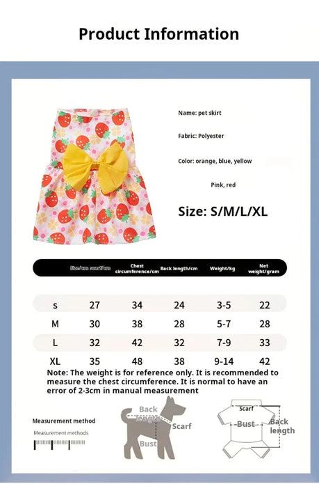 FLORAL Dress Dog and cat  Bowknot Summer Clothes Fashion Pet Clothing