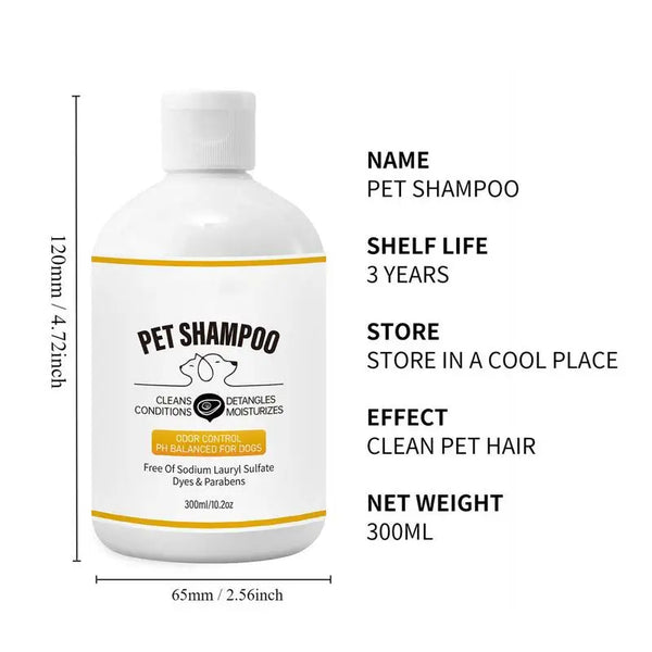 Dog Shampoo 300ml Conditioner Shampoo for Itchy Skin Relief Pet Cleaning Solution Soothes Itchy Skin Pet Bathing Shampoo