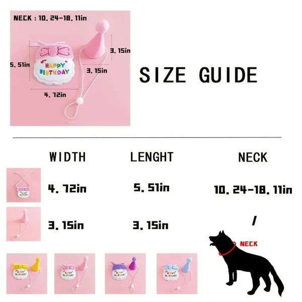 Pet's Birthday Special with this Adorable Dog, Cat Birthday Hat & Bandana Set!
