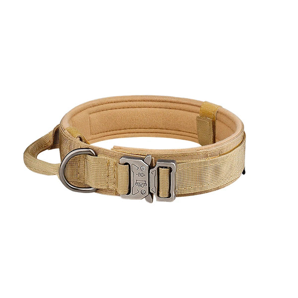 Pet Products Outdoor Tactical Dog Collar Metal Buckle Breathability Nylon Collar Medium and Large Dog Training Neck Collar Dog