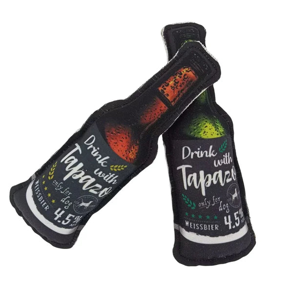 Tapazo drink Plush Dog Toys Featuring Tapazo Weissbire Beer Bottle With Squeaky Sound Chew Interactive Toy