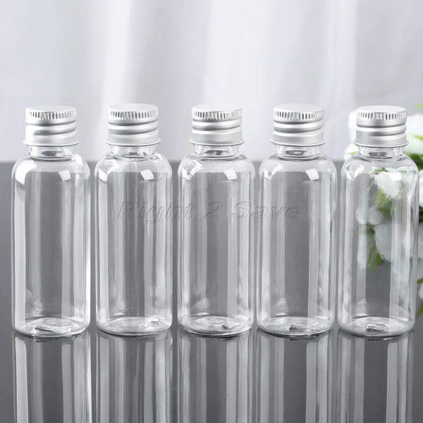 5PCS 30ML/50ML/100ML Plastic Bottle with Aluminum Screw Cap Plug Cosmetic Container Travel Kits Portable PET Lotion Cream Tube