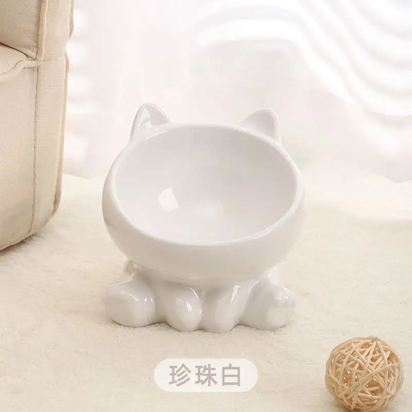 Cat Bowl Pet Accessories Ceramic Diagonal High Feet Cute Protection Cervical Spine Dog Bowl Drink Water Bowl Pet Supplies
