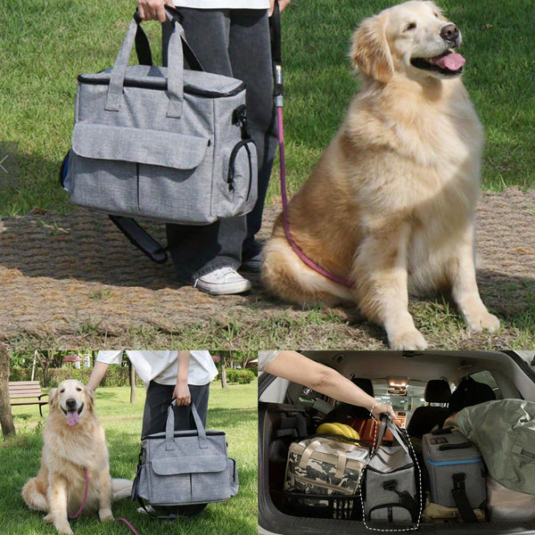6 Set Dog Travel Bag Large Pet Travel Supplies Kit Cat Dog Backpack Multi-Function Hiking Camping dog feeder bowls Organizer