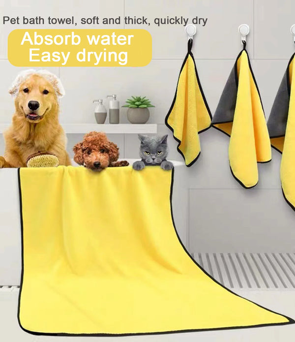 Pet Quick Dry Dog Cat Absorbent Towel Microfiber Cat Dog Bath Towel Convenient Clean Towel Dog Bathrobe Blanket Pet Supplies