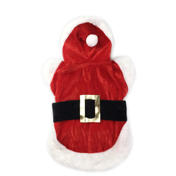 Santa Christmas Costume Clothes for Pets Hooded Coat Jackets