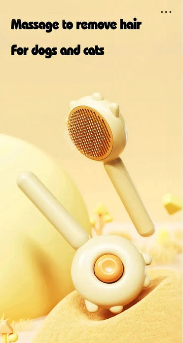 Three Colors Pet Comb One-Key Hair Removal Cleaning Brush Magic Massage Grooming The Cat Hair Brush Is Easy To Carry And Clean