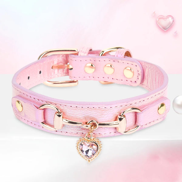 SPARKLING collar decorated with sparkling love，adjustable and durable.