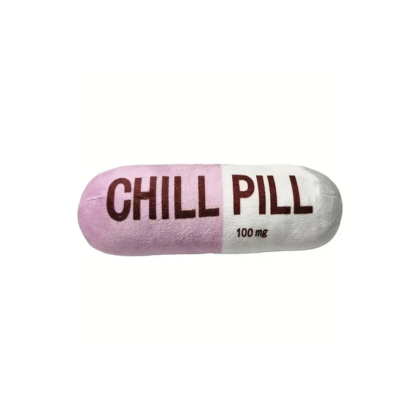 CHILL Pill-Shaped Dog Toy with Squeaker - Durable, Pet Play and Dental Health