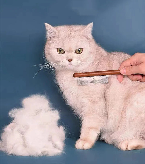Cat Comb Stainless Steel Pet Hair Remover Wooden Handle Cat Hair Comb Pet Grooming Massage Dog Brush Cleaning Tool Pets Supplies