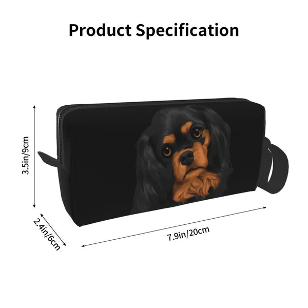 Custom Travel Cavalier King Charles Spaniel Toiletry Bag Portable Pet Dog Makeup Cosmetic Organizer for Women Storage Dopp Kit