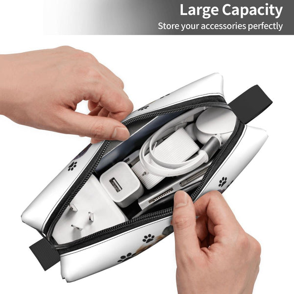 Custom Travel Cavalier King Charles Spaniel Toiletry Bag Portable Pet Dog Makeup Cosmetic Organizer for Women Storage Dopp Kit