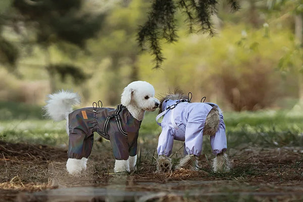 Dog Raincoat with Harness Waterproof Pet Jumpsuit for Small Medium Dogs Adjustable Reflective Puppy Rain Coat Chihuahua Rainwear