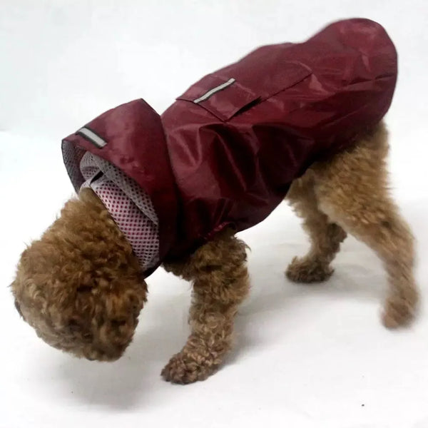 Reflective Dog Raincoat for Large Breeds, Waterproof Windproof Hooded Pet Poncho with Adjustable Straps, High Visibility
