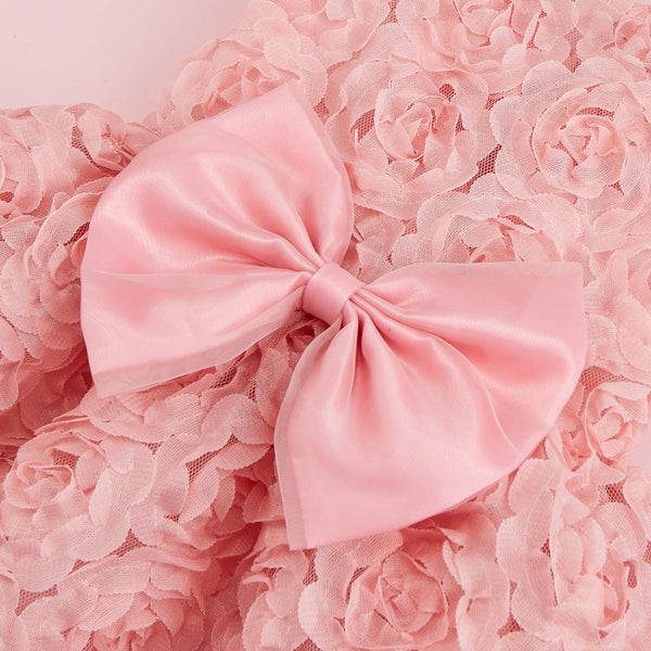 PRINCESS Dress Embroidered Flower Pink  Pet Spring Summer Dresses