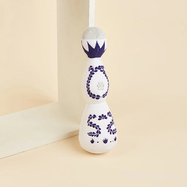 Tequila Dog Toy Blue And White Porcelain Plush Dog Toy With Squeak Interactive Games For Dogs Birthday Toy Pet Accessories