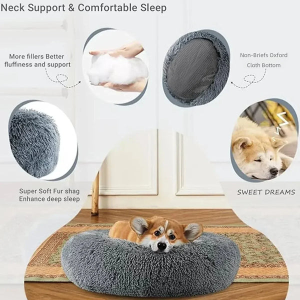 Round Pet Beds House Soft Long Plush Best Pet Dog Bed For Dogs Basket Pet Products Cushion Cat Bed Cat Mat Animals Sleeping Sofa
