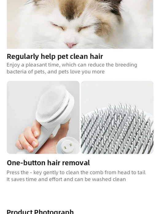 1Pc Cat Comb Hair Removal Pet Magic Comb One Click Floating Hair Removal Cat Dog Universal Cleaning Beauty Supplies