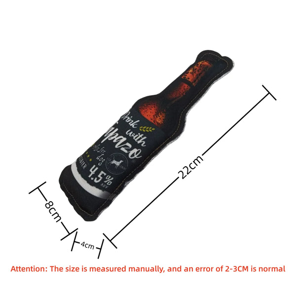 Tapazo drink Plush Dog Toys Featuring Tapazo Weissbire Beer Bottle With Squeaky Sound Chew Interactive Toy