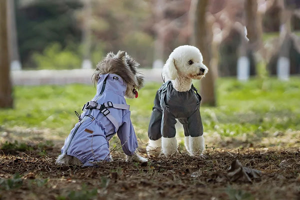 Dog Raincoat with Harness Waterproof Pet Jumpsuit for Small Medium Dogs Adjustable Reflective Puppy Rain Coat Chihuahua Rainwear