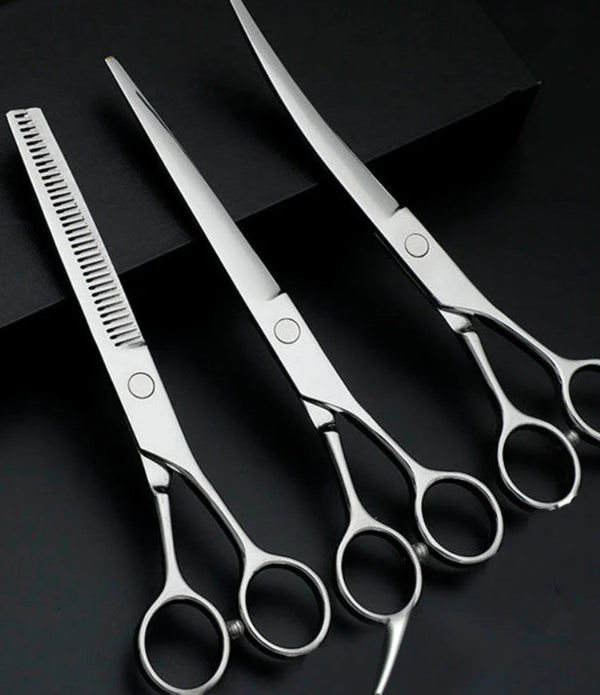 Pet Grooming Scissors Dog Hair Tool Set Professional Trimming Scissors Bent Scissors Teddy Haircutting Scissors Pet Clippers