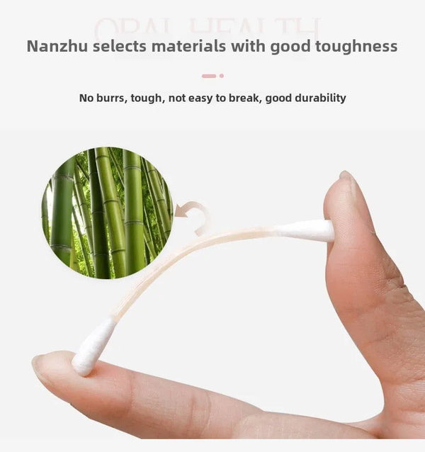 100 Pcs/Box Double Head Bamboo Cotton Buds Wood Stick Cotton Swab For Makeup , Nose Ear Cleaning , Pet Care , Art & Crafts