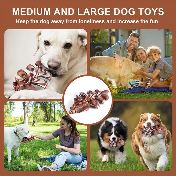 Large Durable Dog Chew Toys For Aggressive Chewers Tough Nylon Beef Flavored Pet Toys Puppy Bones Cleaning Teeth Supplies