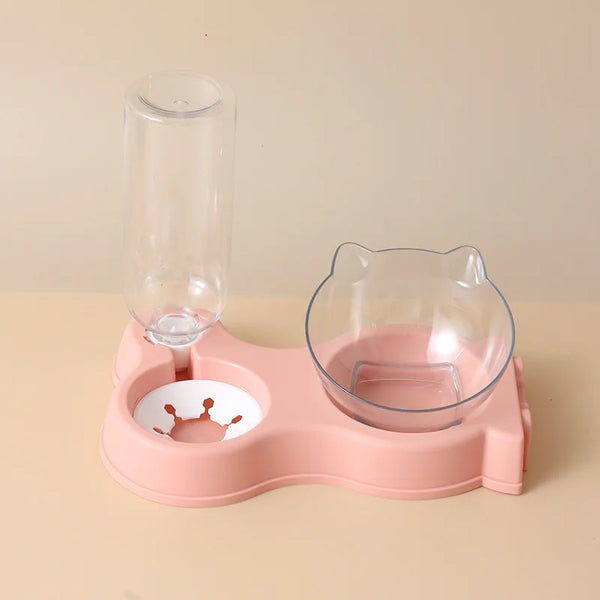 Pet dog and cat food bowl automatic feeder all-in-one dog and cat food bowl and drinking fountain drinking bowl